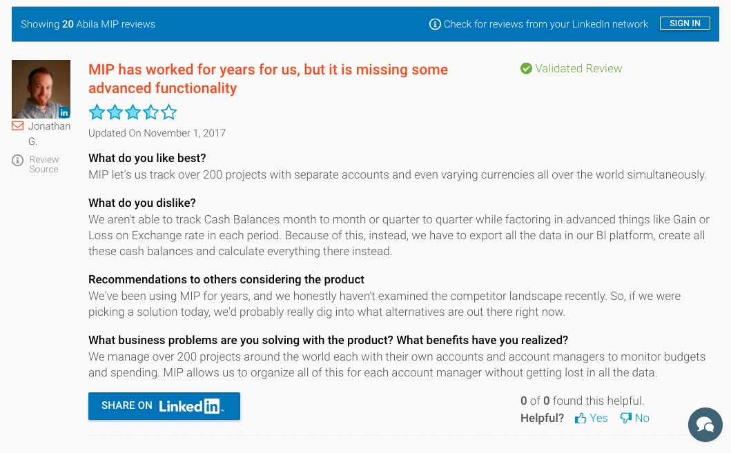 Abila MIP Reviews software