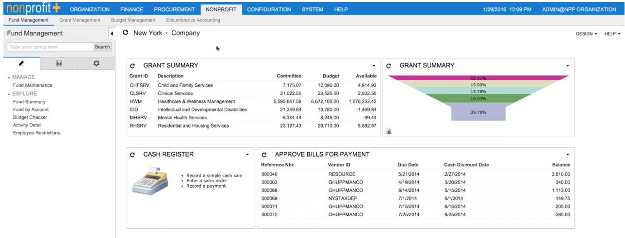 nonprofit plus fund accounting software