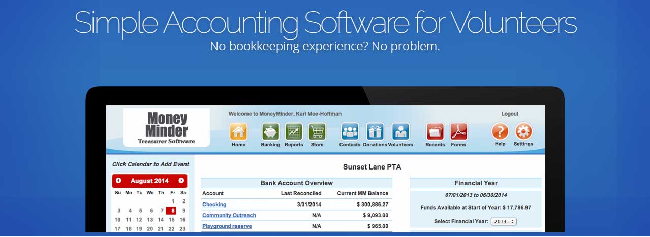 nonprofit accounting software by MoneyMinder