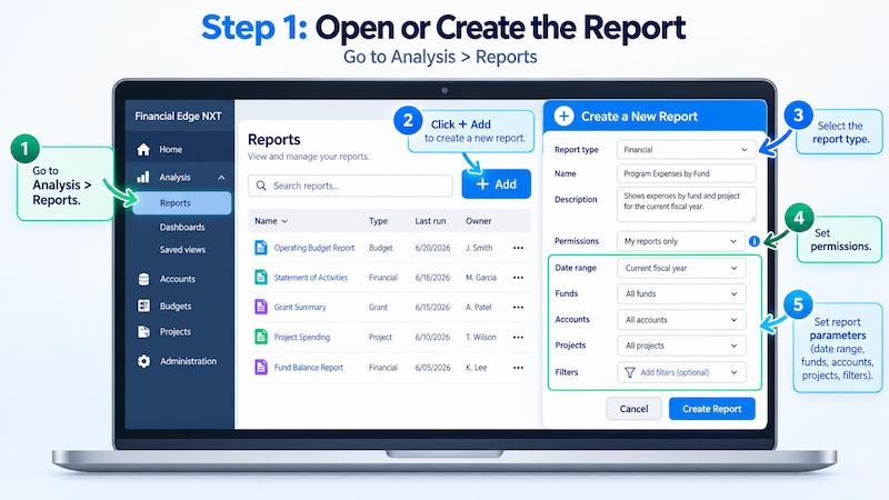 Financial Edge Generate Reports Tutorial