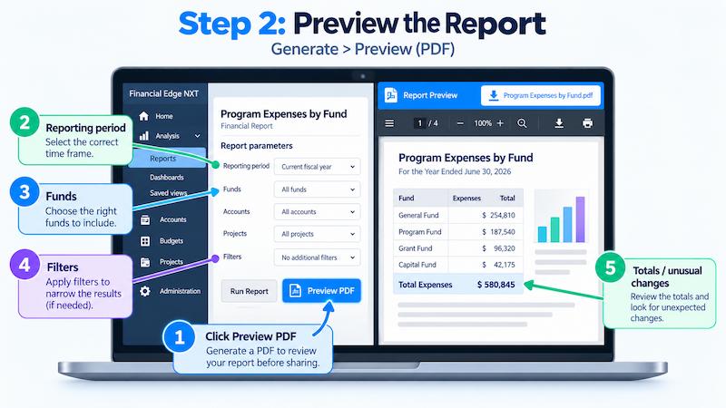 Financial Edge Generate Reports Tutorial